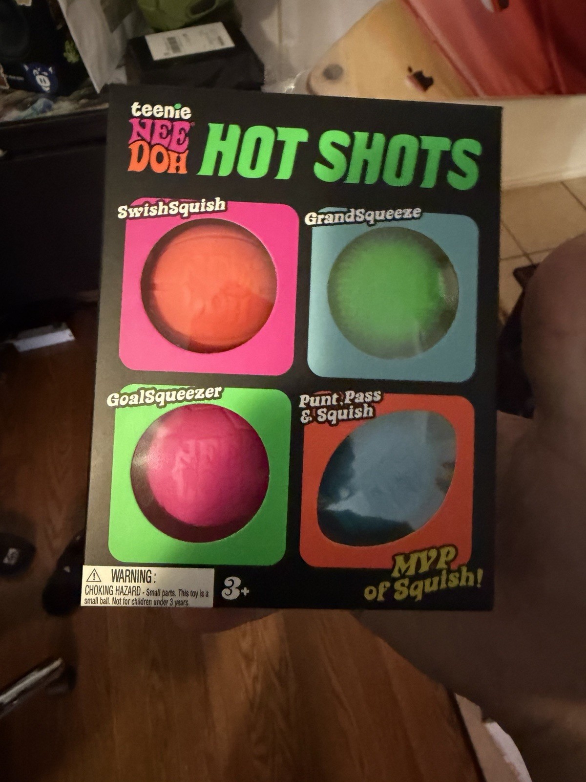 Brand New Teenie NeeDoh Hot Shots Assorted Ball Squish Toys 4 Pieces