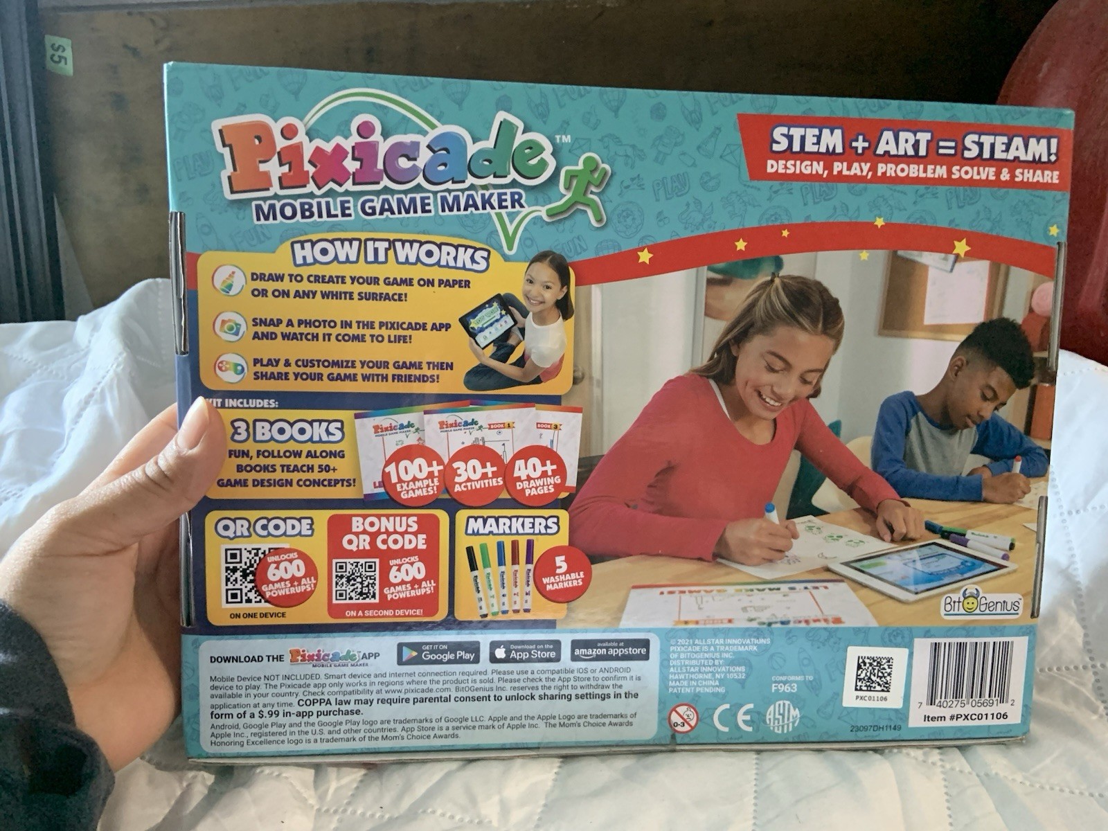 Pixicade Mobile Game Maker STEM Art Kit Create 1200 Games Ages 6+ 3 Books