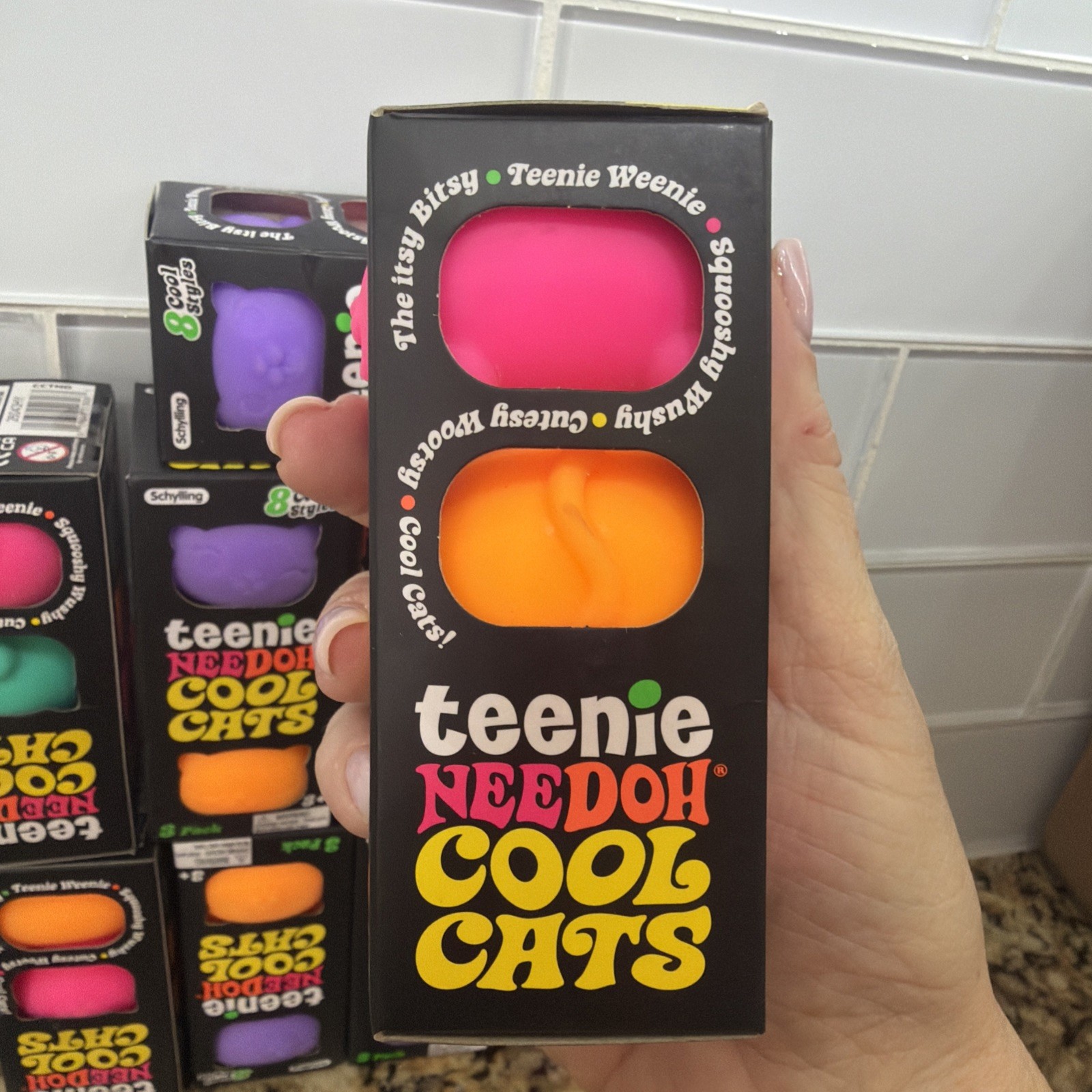 Schylling Teenie Nee Doh Cool Cats ONE 3 Pack Squishy NeeDoh per order