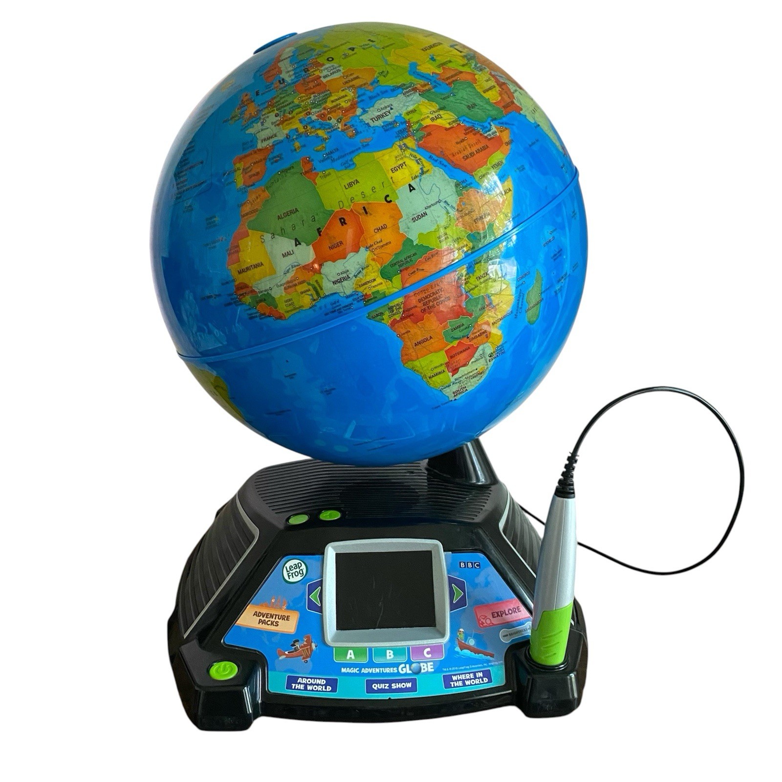 LeapFrog Magic Adventures Globe 10″ BBC Videos Interactive Tested Works Great