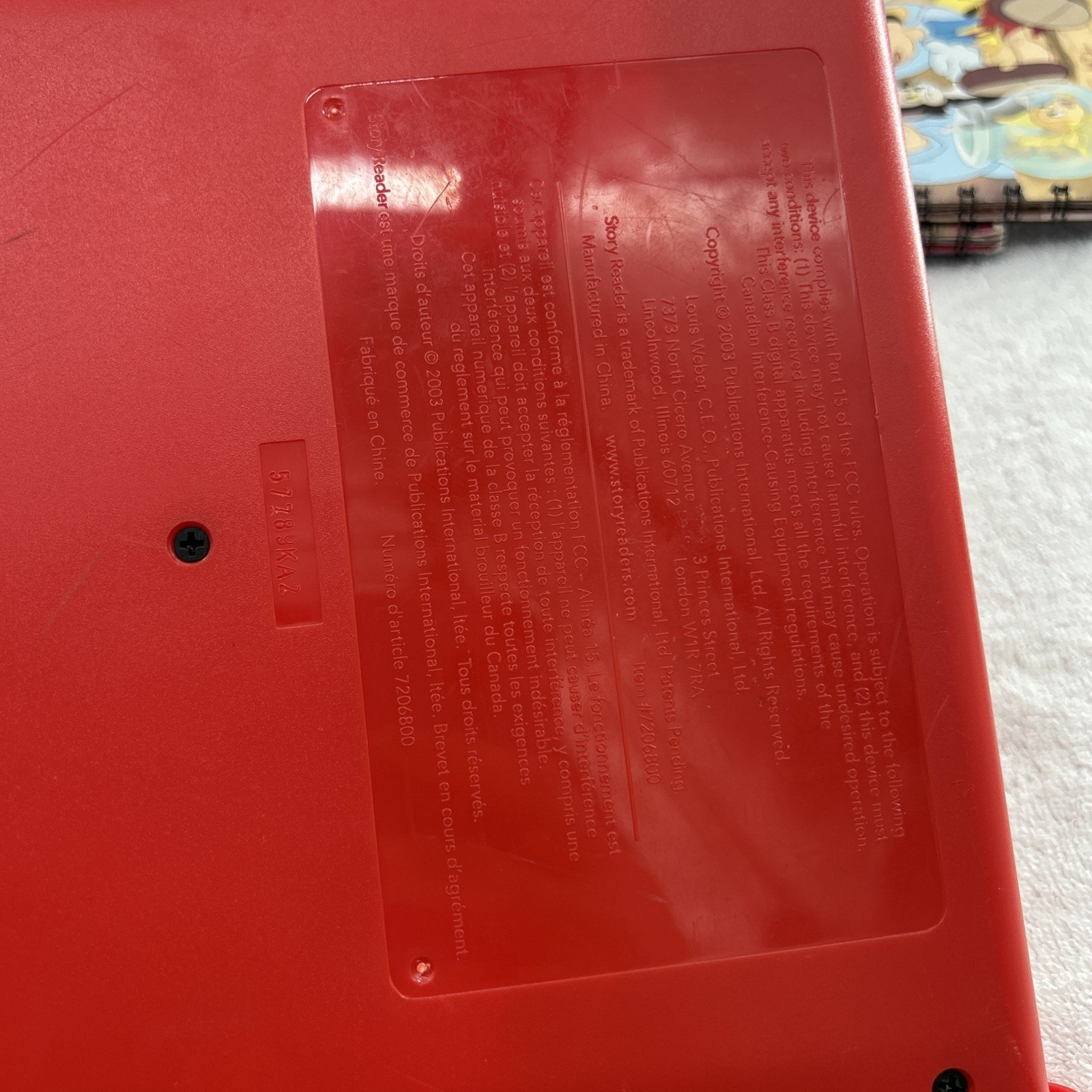 VINTAGE 2003 STORY READER WITH DISNEY MARVEL & CARTRIDGES TESTED WORKS