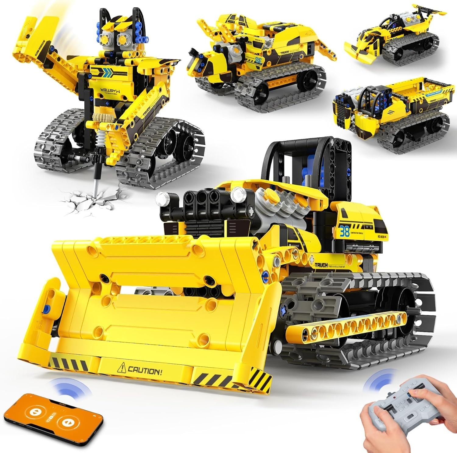 452 PCS STEM Robotics Kit for Kids – 5 Models with Remote Control & App Features