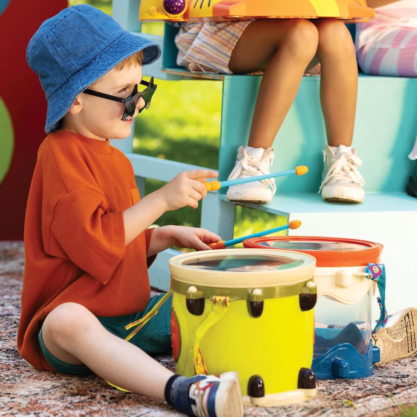B. toys Toy Drum Set 7 Instruments – Parum Pum Pum: Music Percussion Fine Motor