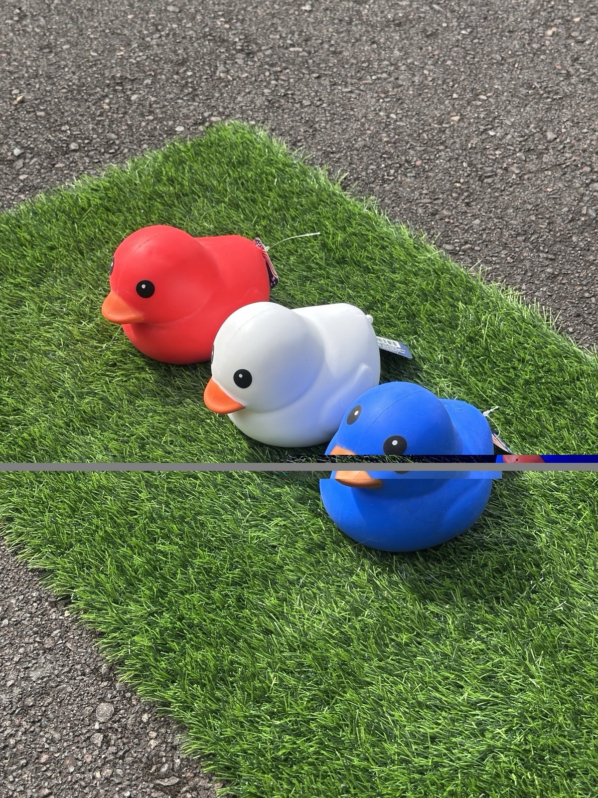 Sunny Days Jumbo Squeezy Duck Squishy Toy Lot Of 3 New – Red, White, Blue 🇺🇸