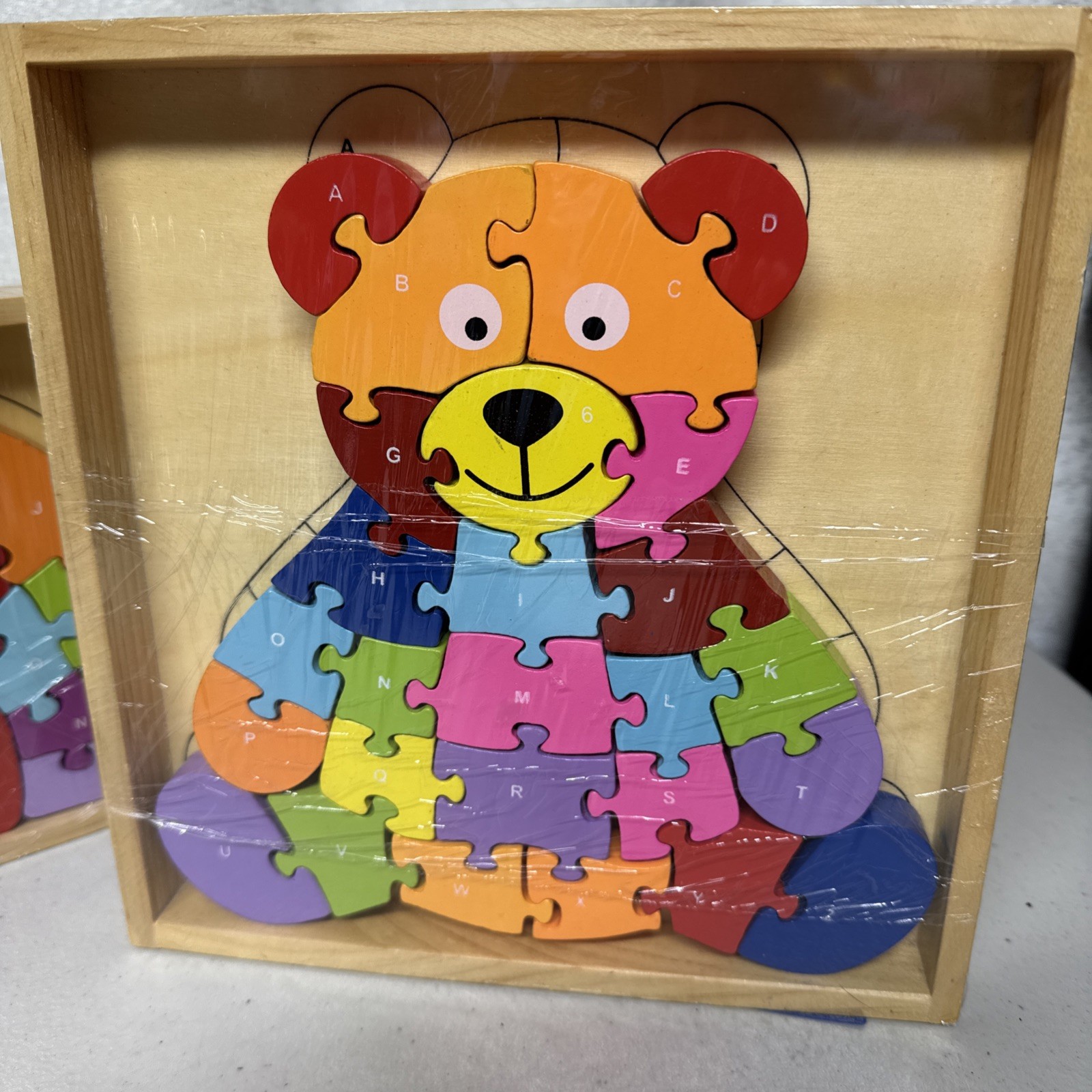 RI Novelty 9.25″ X 6.5″ Chunky Wooden Elephant Teddy Bear Puzzles
