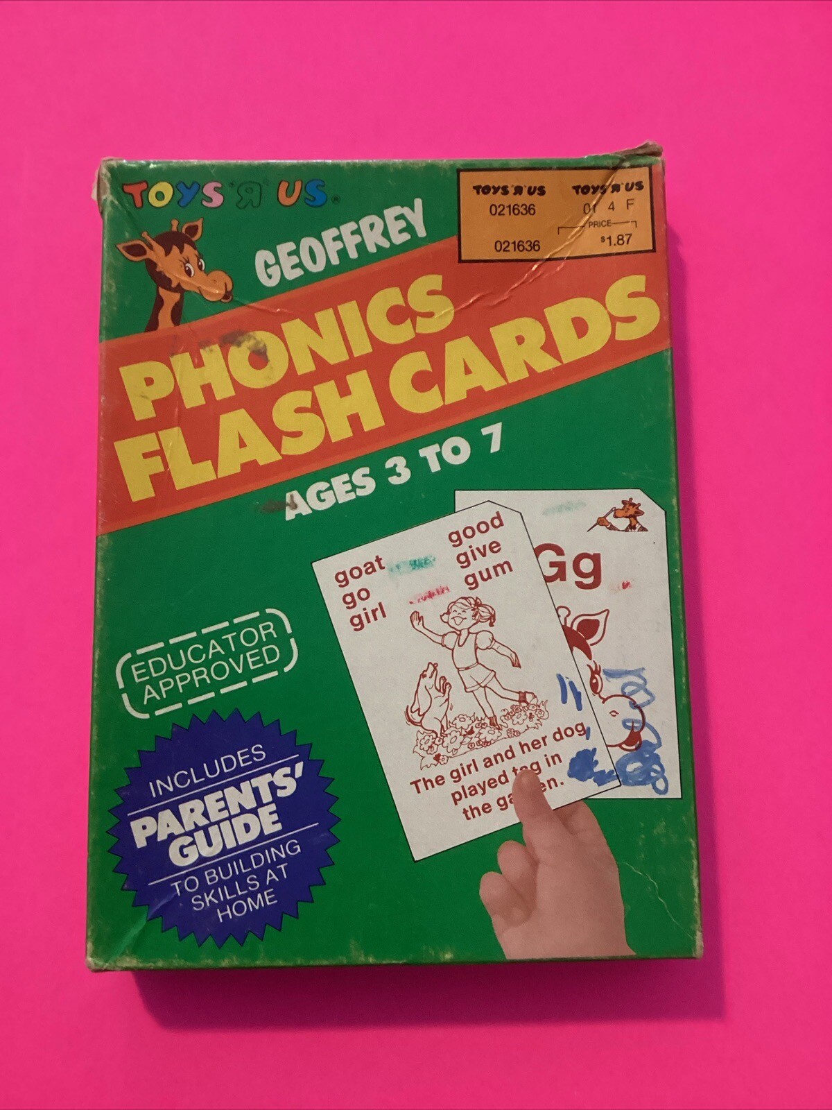 Vintage Toys R Us Geoffrey Phonics Flash Cards Ages 3 to 7 Flashcards Learn Read