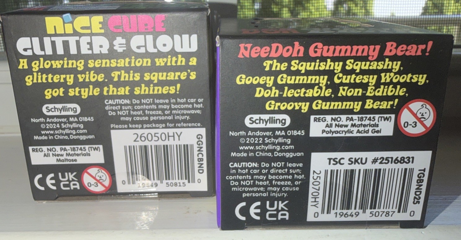 Bundle Nee Doh PINK Nice Cube Glitter & Glow and PINK Gummy Bear!