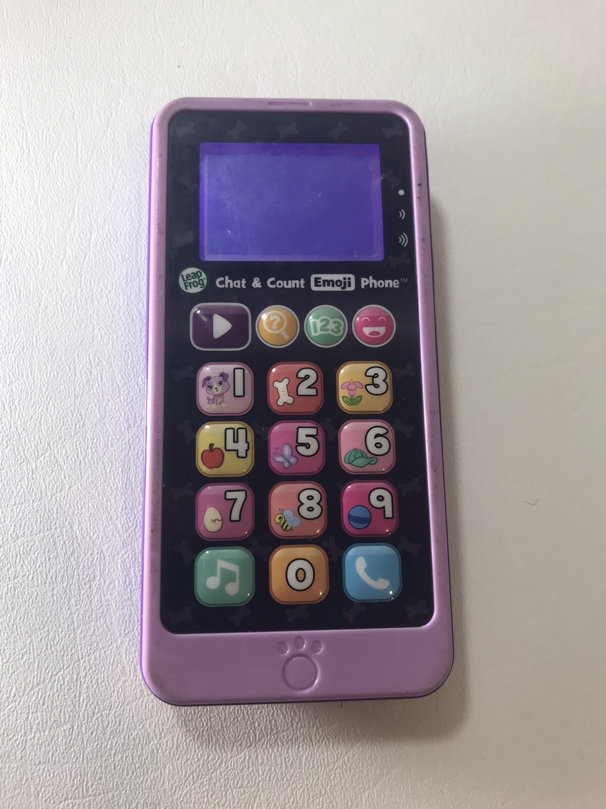 LeapFrog Chat and Count Emoji Phone Purple Used Tested Working Condition