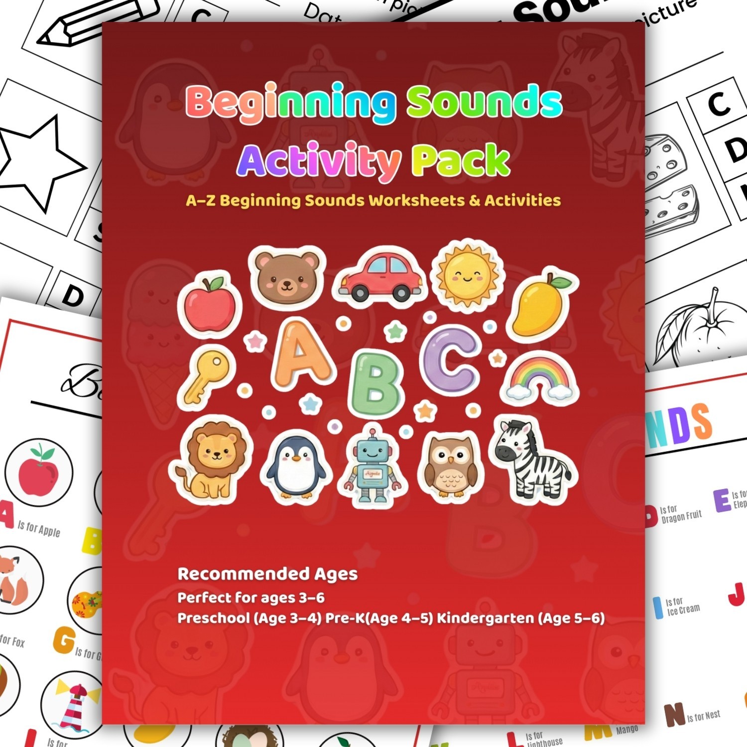 Beginning Sounds & Alphabet Worksheets Bundle | Printable