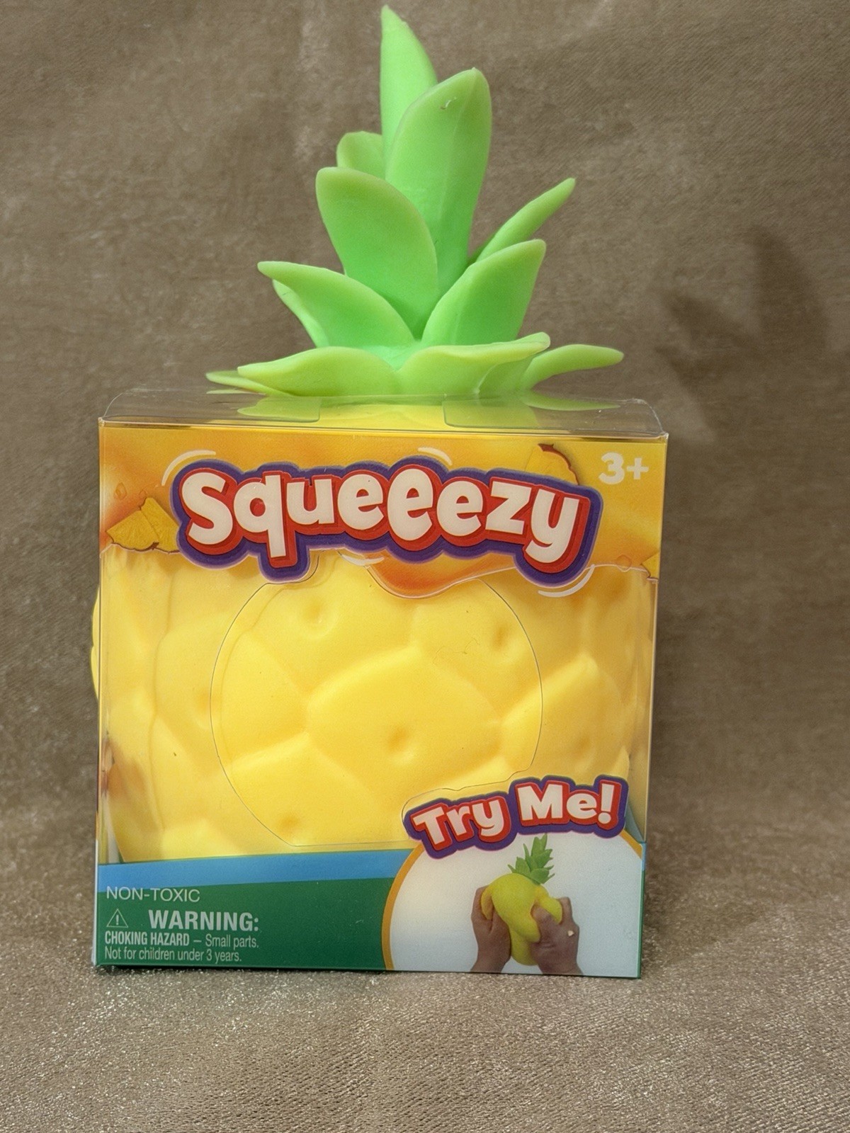New And Sealed Sunny Days Squeeezy Pineapple Squeeze/Stretch/Fidget/Stress Toy