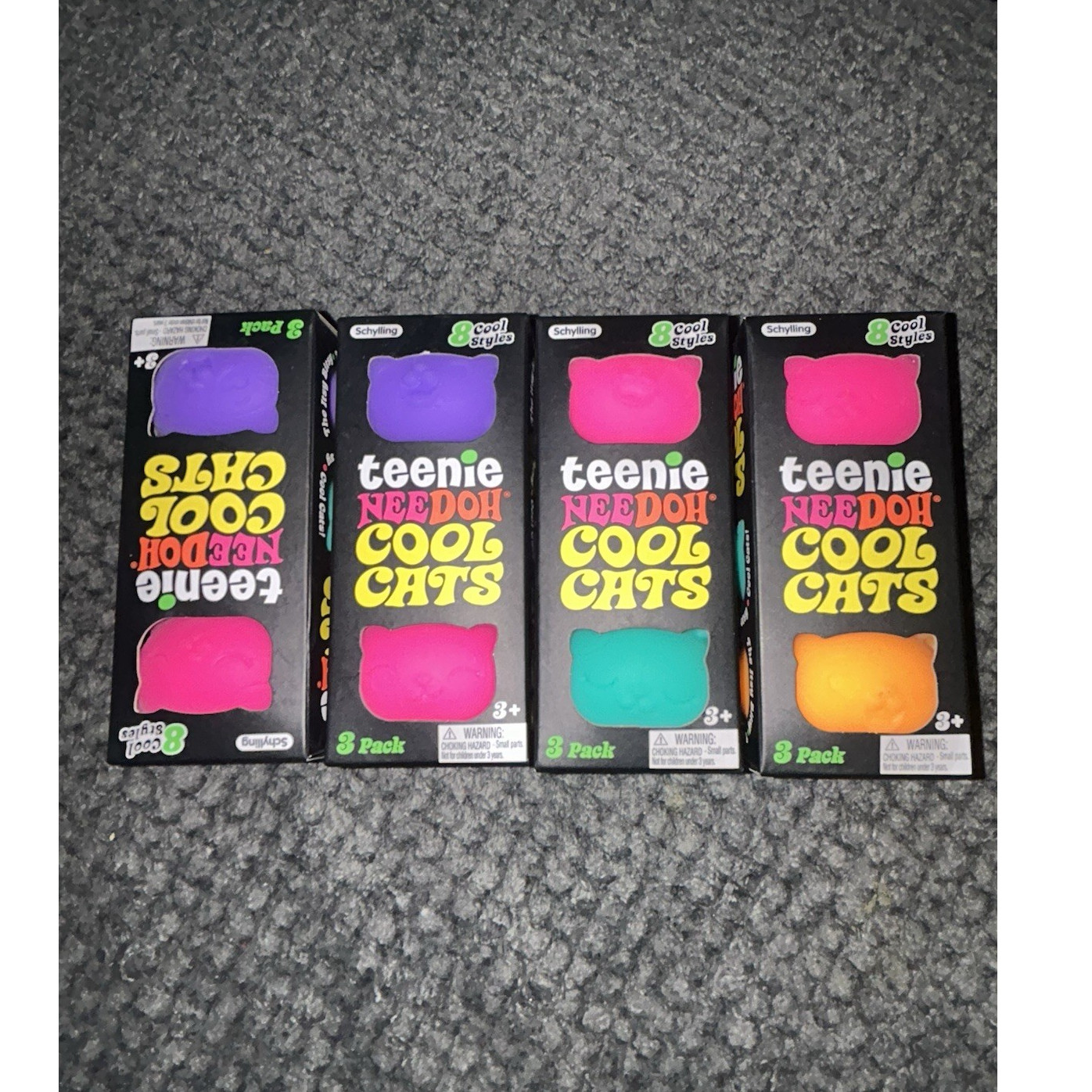 Schylling Needoh Teenie Cool Cats 3 PACK (ONE BOX) Multicolor🐱