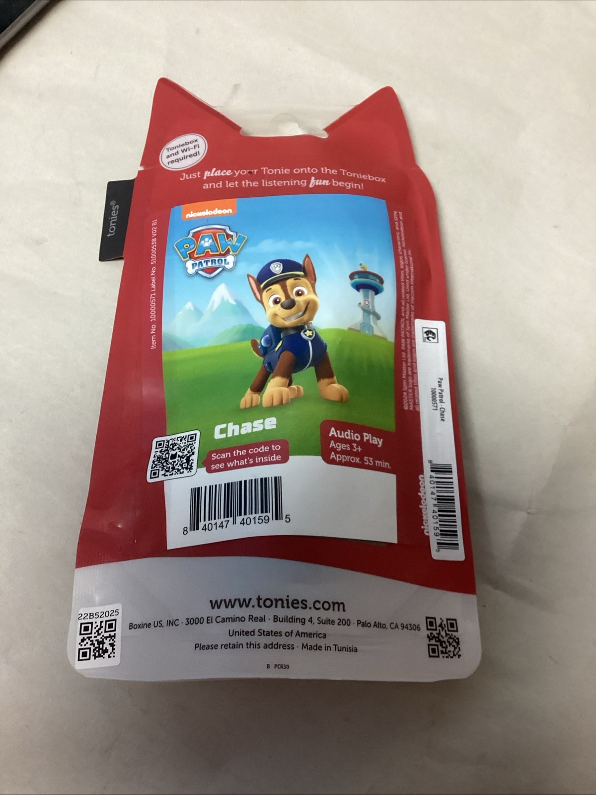 Paw Patrol Chase Tonie Audio Play Character – Tonies – Brand New!
