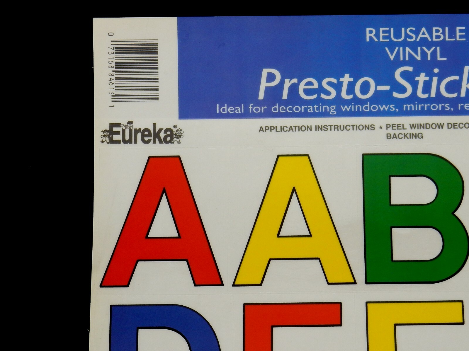 Window Clings ~ Large Upper Case Letters, 49 Educational Static Cling Stickers
