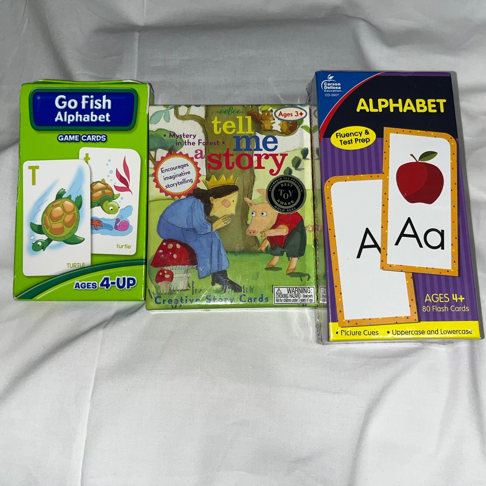 LOT OF 3 EDUCATIONAL FLASH CARDS for 4-up, Tell A Story Flash Cards