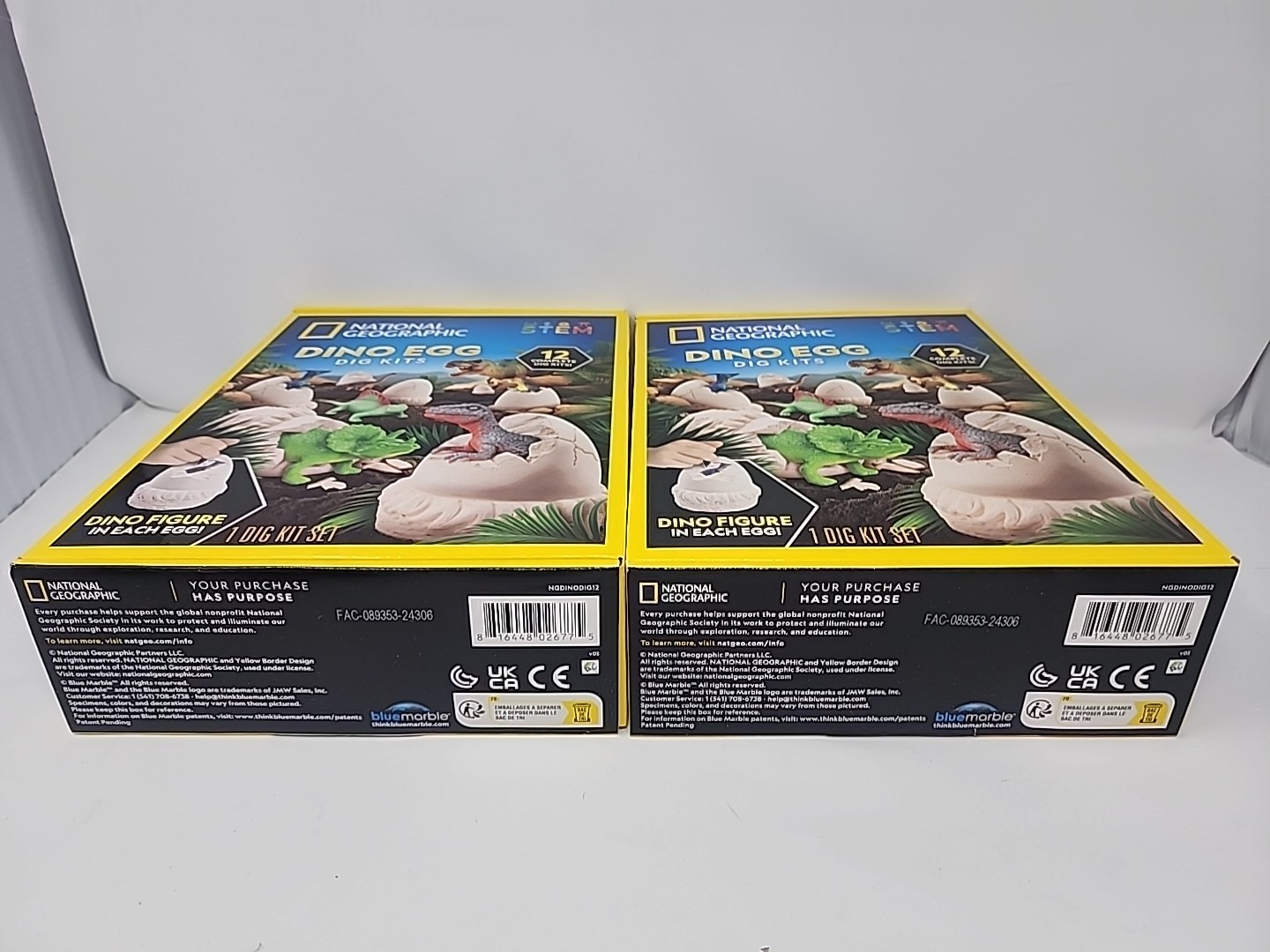 2 Pack National Geographic Dino Egg Dig Kits 24 Complete Dig Kits Sets Dinosaurs