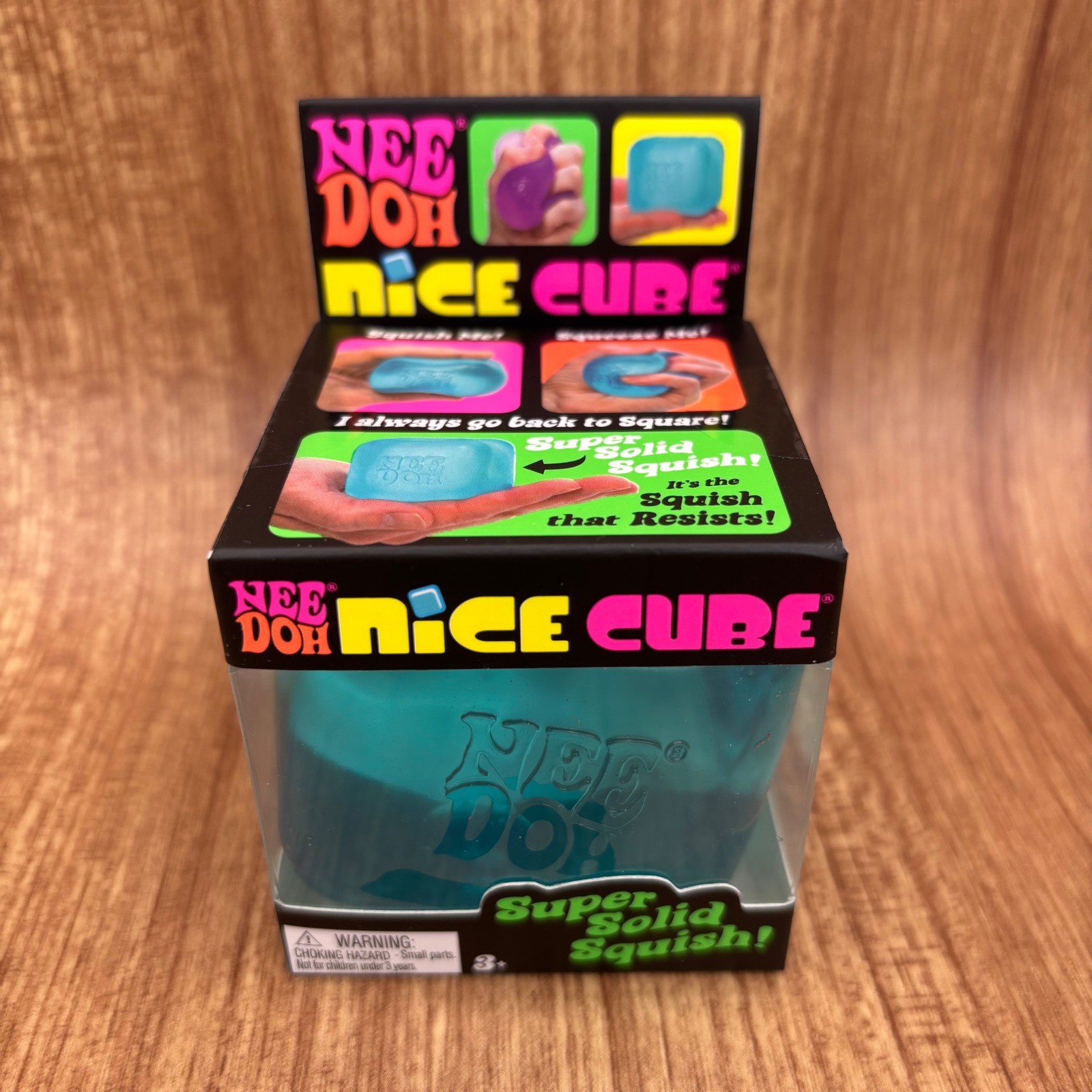 Schylling NeeDoh Nice Cube Fidget Toy Unisex OS Blue Super Solid Squish NEW