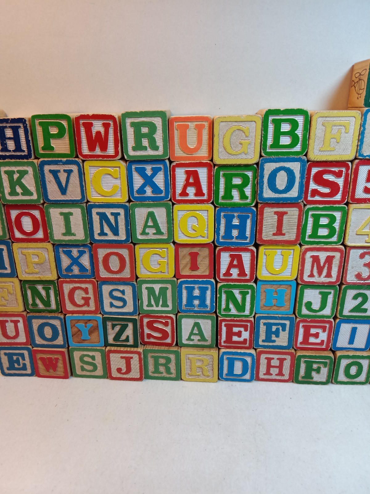 VTG Children’s ABC Wooden Block Building Set Of #73 Blocks Includes Numbers
