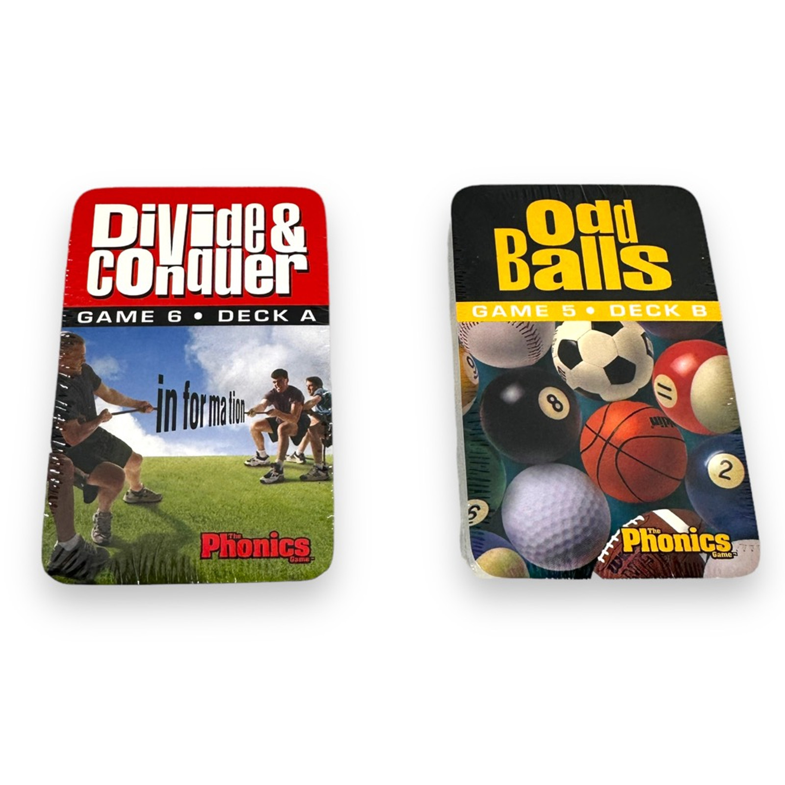 The Phonics Game Replacement 6 Card Decks Divide Conquer 5 & Odd Balls Game New