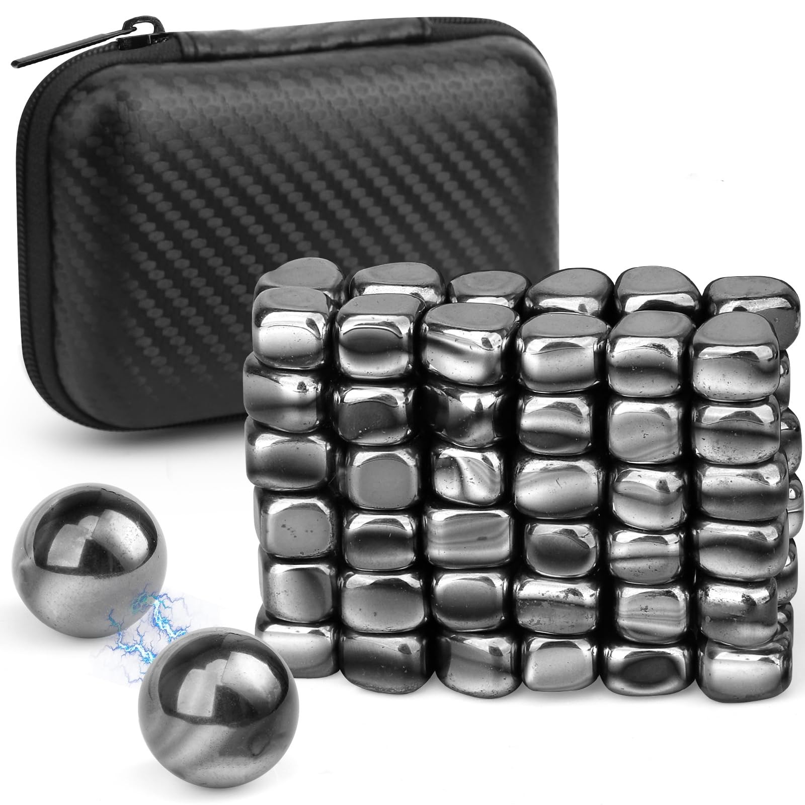 Cool Fidget Magnet Ferrite Rock for Adults, Mangetic Small, Black