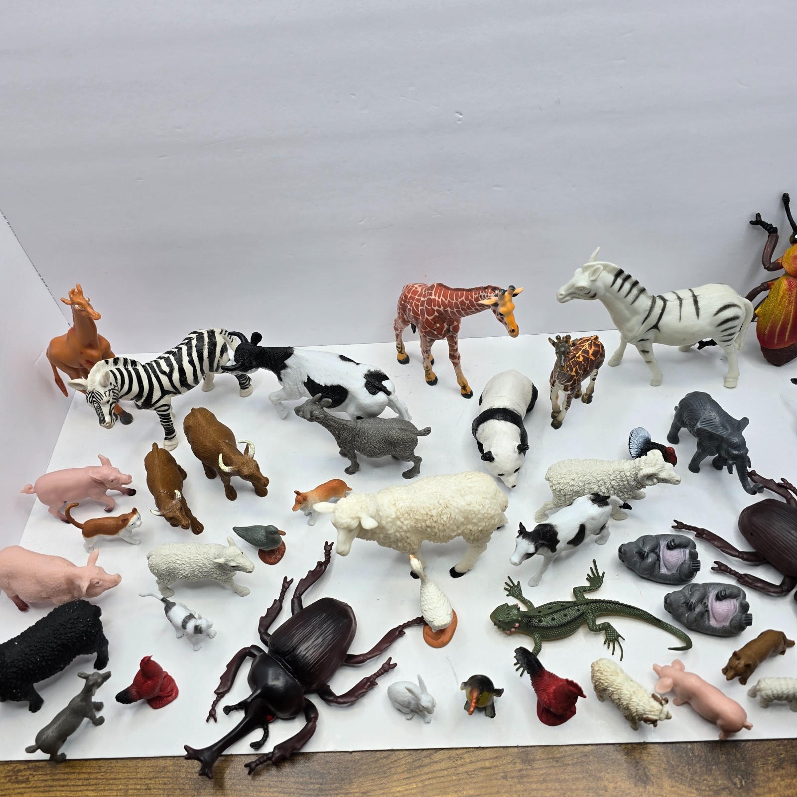 Lot Of 44 Various Land, Farm, Animal, Bugs Figures Vintage Modern Plastic Toys