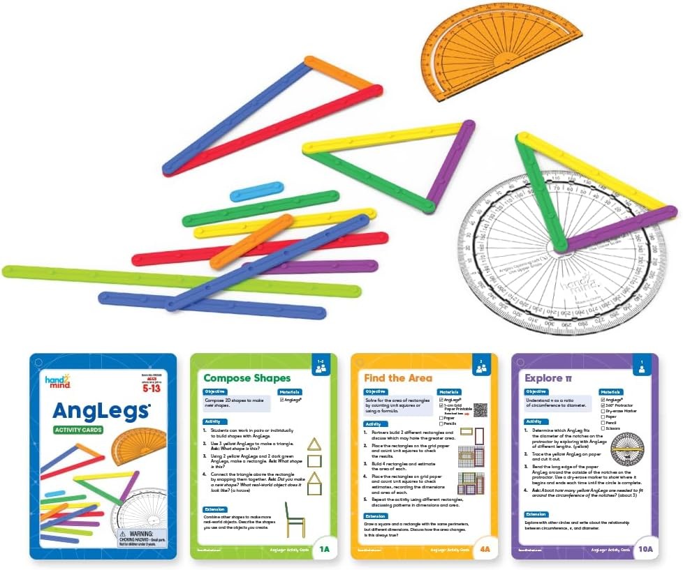 hand2mind AngLegs Classroom Set with 30 Protractors