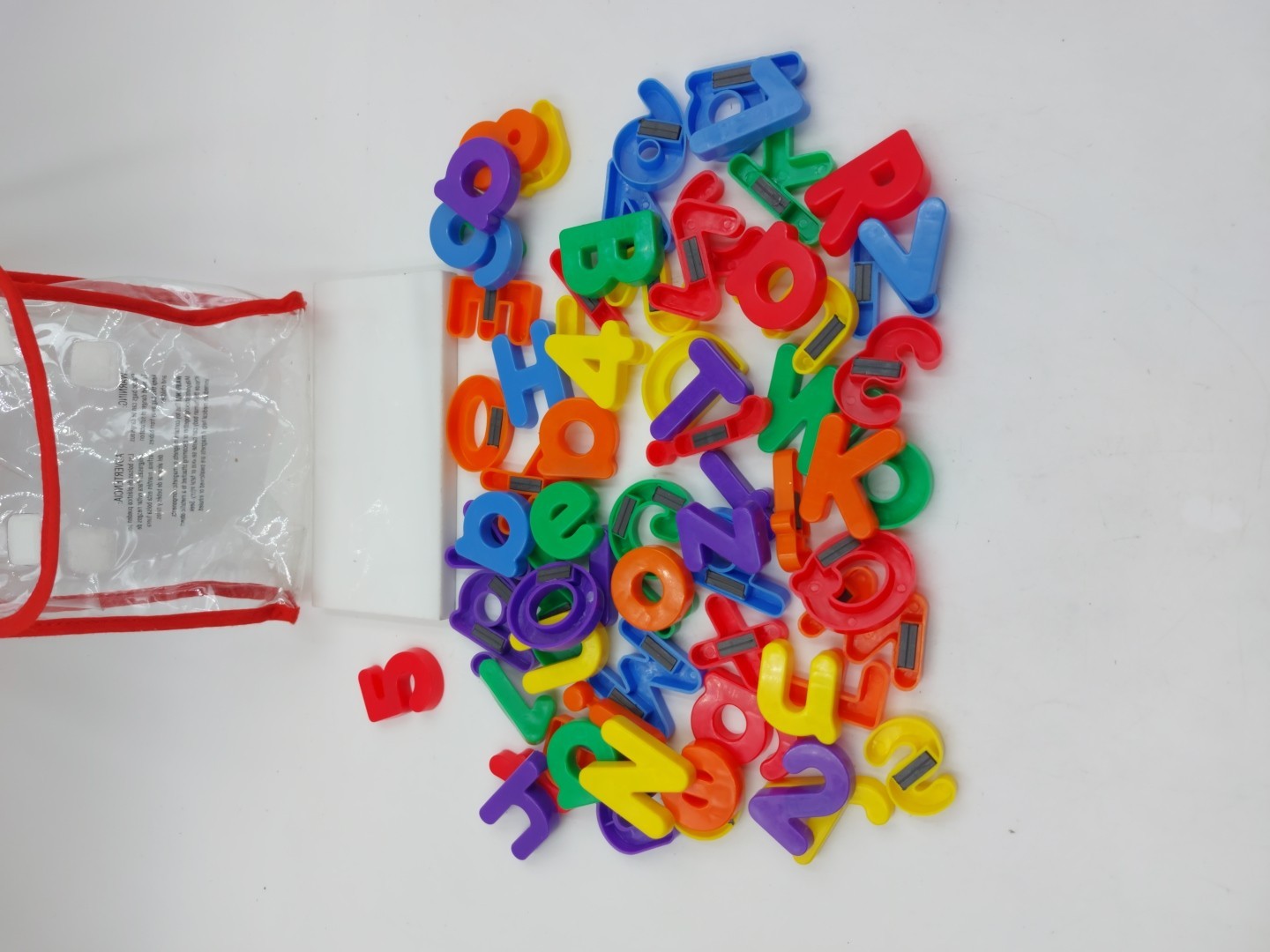 Alphabet Letters and Numbers Colorful Magnets in Clear Case/Bag Reading Phonics
