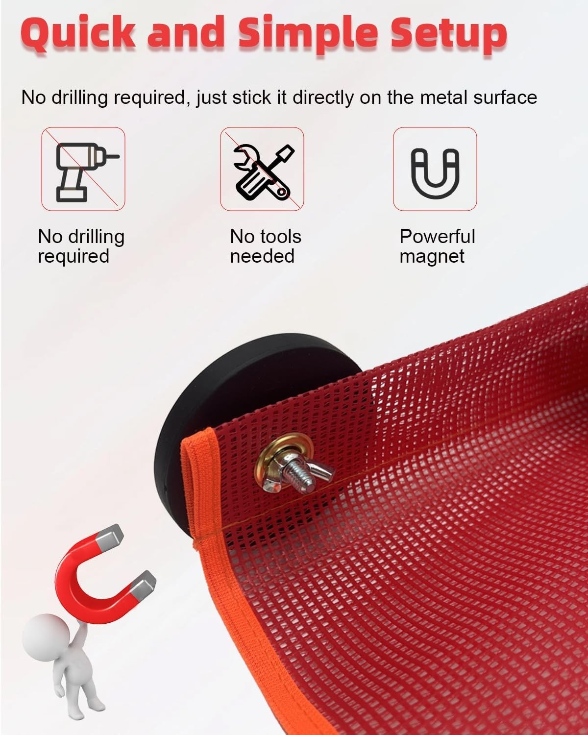 Heavy Duty Magnetic Safety Load Flags 8 Pack 45 cm PVC Warning Flags Outdoor Use