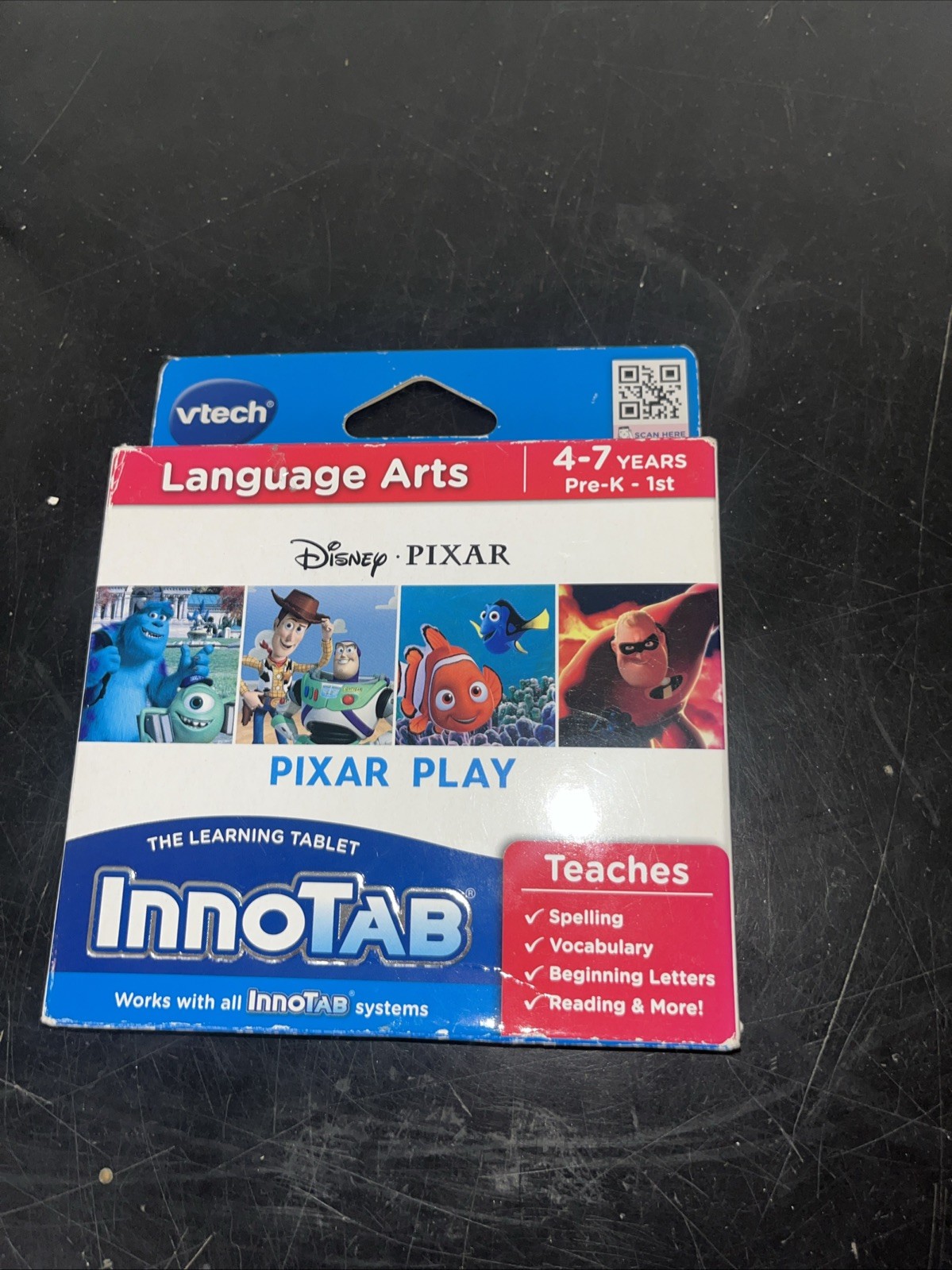 VTech InnoTab PIXAR PLAY Language Arts Game For Ages 4-7yrs Pre-K-1st NEW
