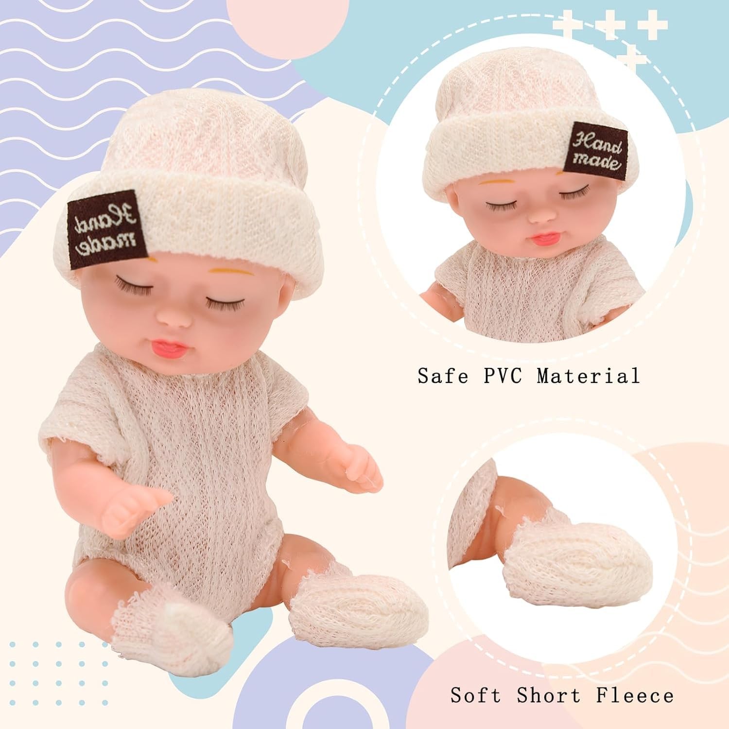 Lifelike Realistic Mini Baby Doll Toys, 8 Pcs 4 Inches Small Reborn Babies Do…