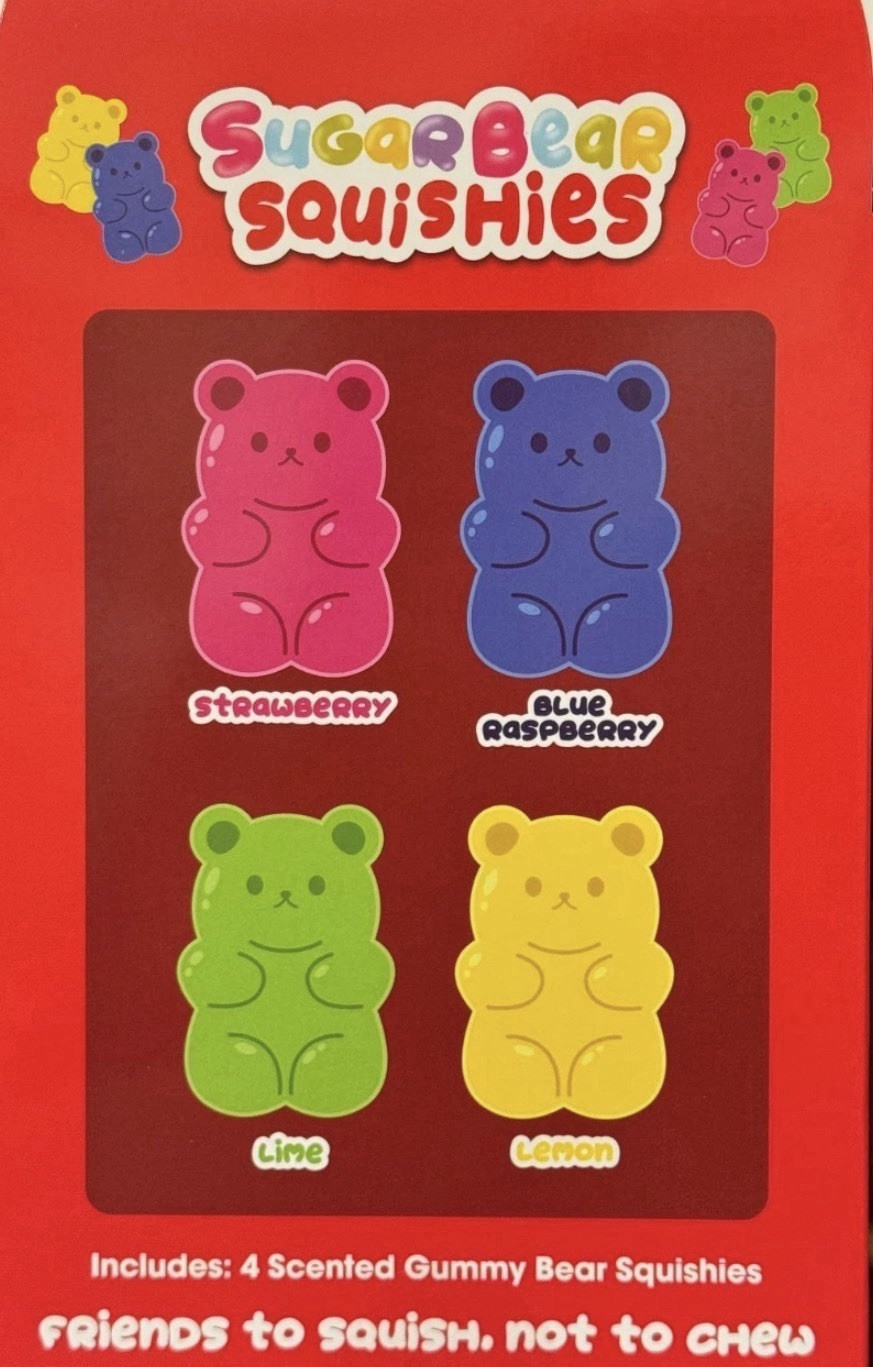 Crazy Fun Squishy Sugar Bear Gummy Bear Squishies 4pk Brand New Fast Shipping!