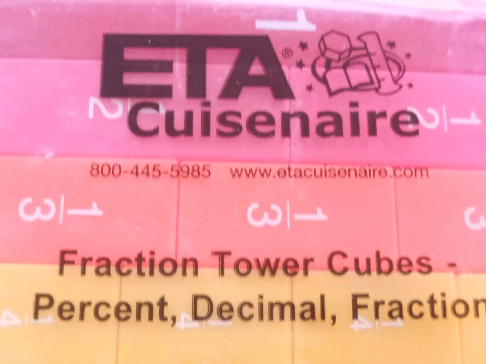 ETA Cuisenaire Fraction Tower Cubes Multicolored Fraction, Decimal, Percent