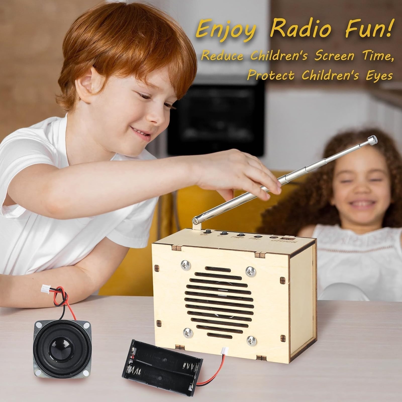 STEM Radio Kit for Kids 8-12, Build Your Own FM Radio, DIY Electronics