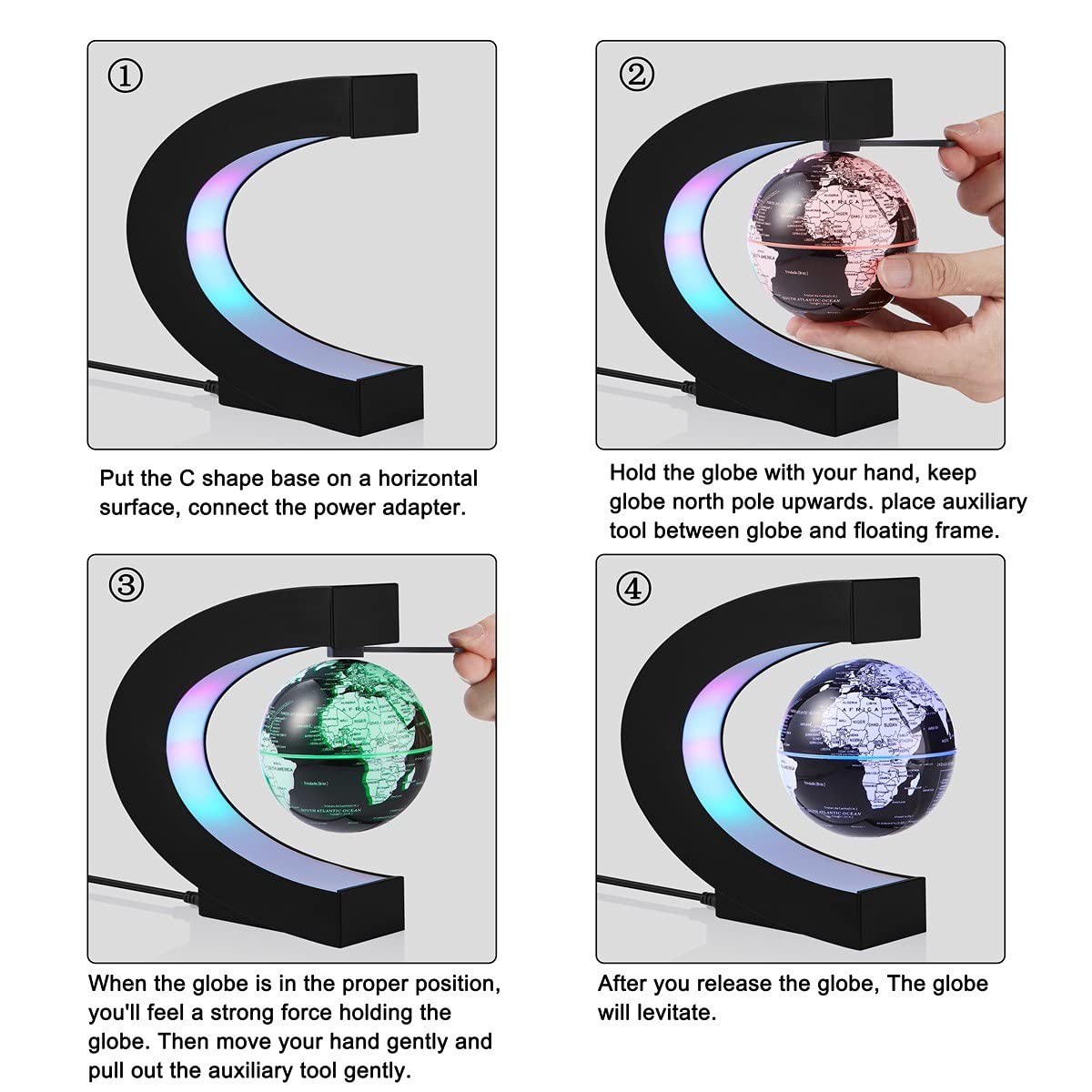Levitating Globe, Magnetic Floating Globes with Multi-colors Multi-color
