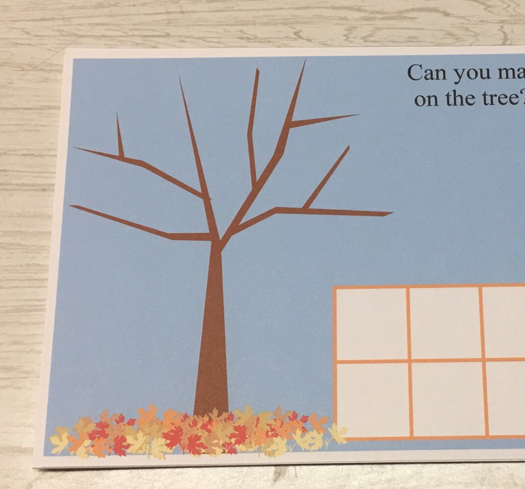 Fall Leaves Count – Dry Erase – Laminated 1-10 Activity Set – Teaching Supplies