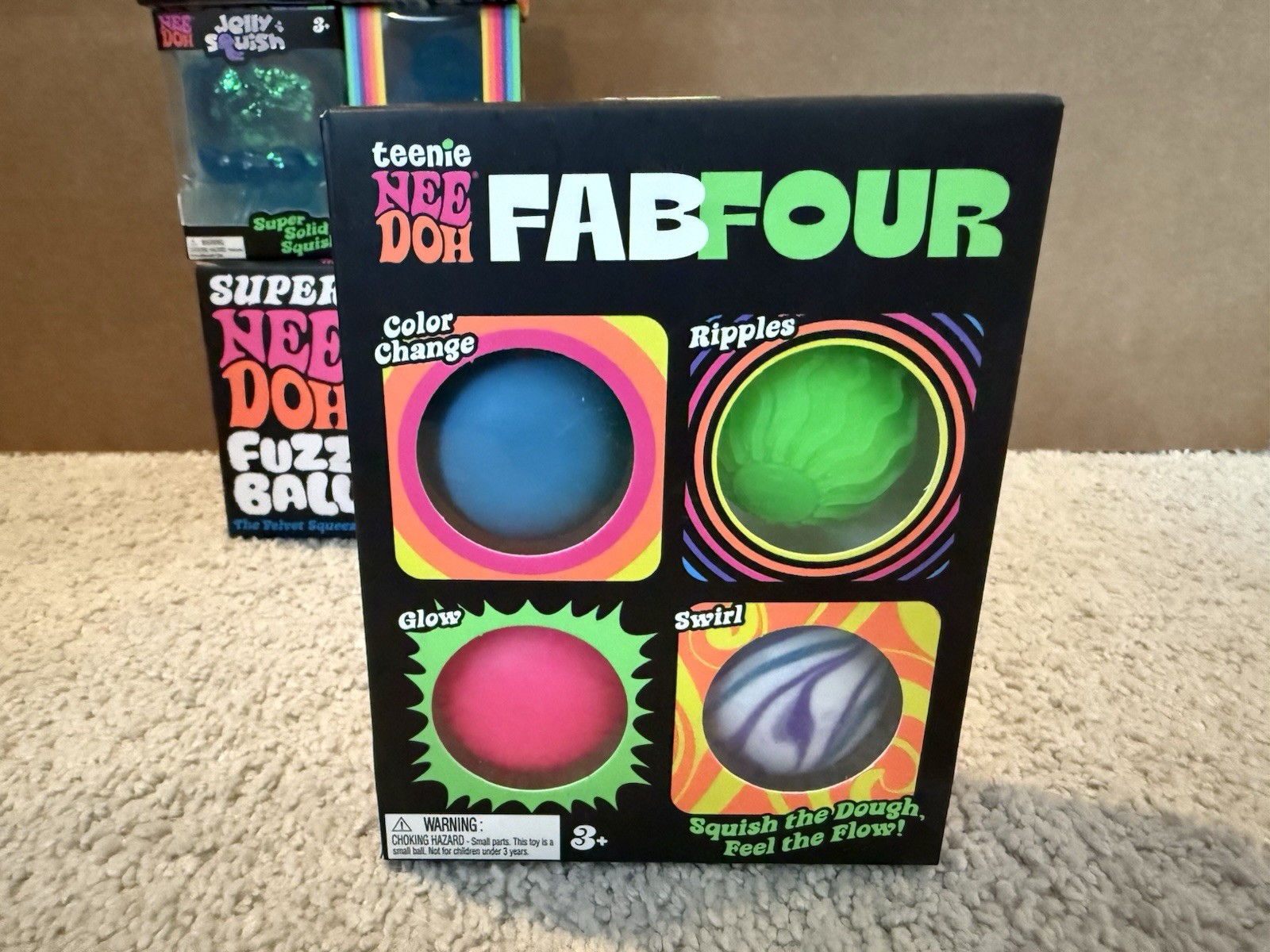 Needoh Lot – Super Fuzz Ball, Jelly Dohnut, Dream Drop, Jelly Squish – Authentic