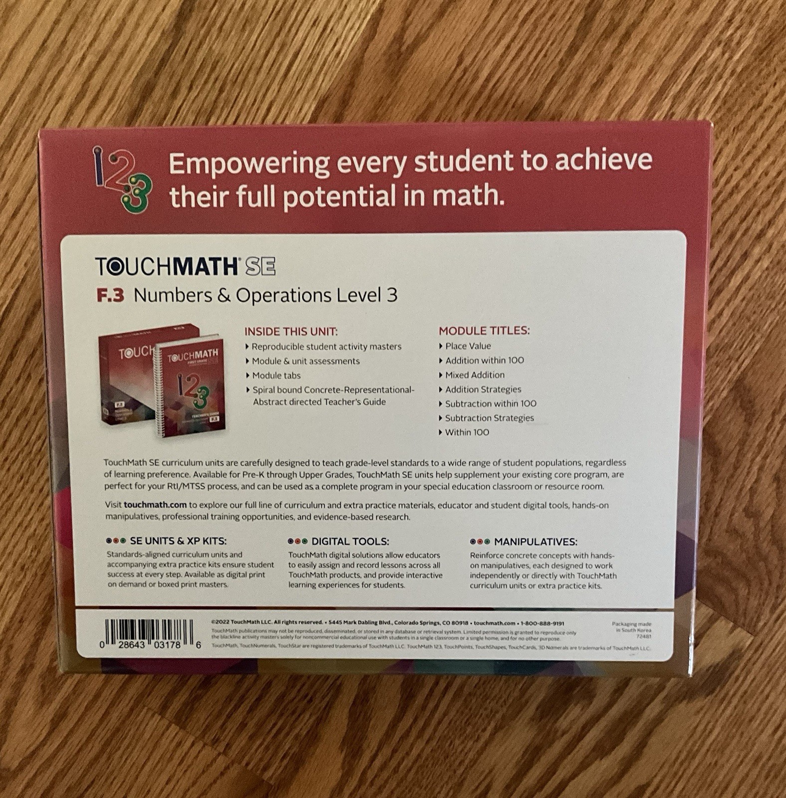 TouchMath Grade 1 Kit