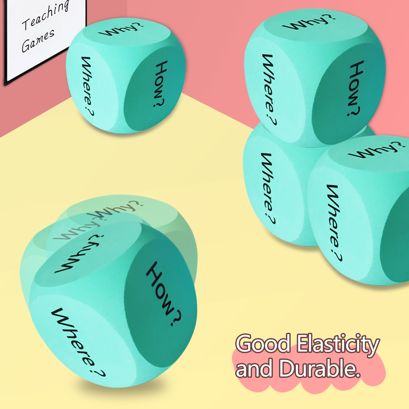 6-Sided Question Dice Cube for Classroom Activities for early learners