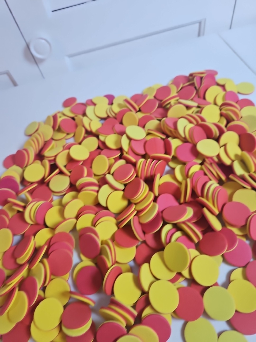 500+ Count 2-Color EVA Foam Math Counters Red Yellow Learning Discs