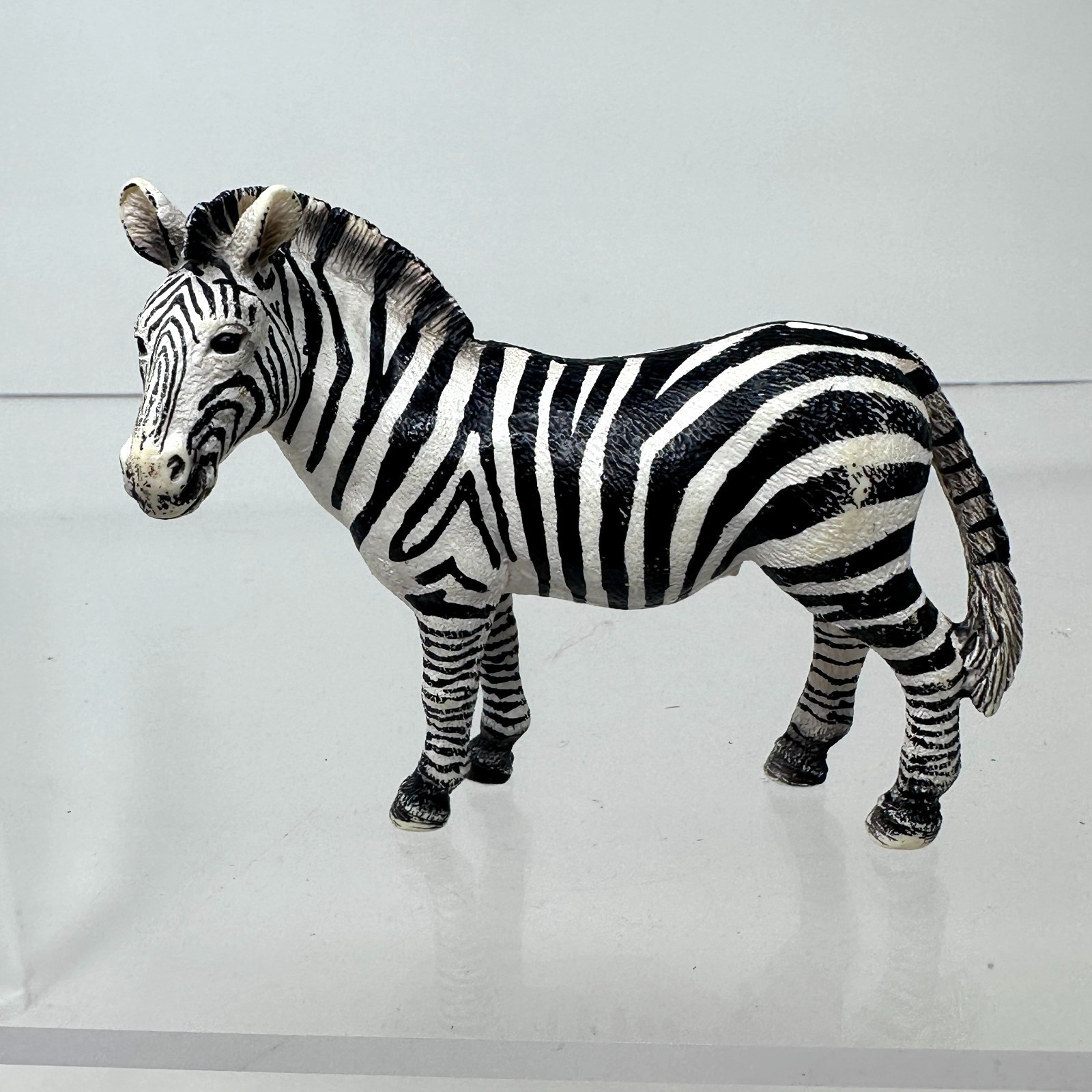 Schleich Zebra Figure Black White Horse Wildlife Zoo Animal Figurine 4″ 2008