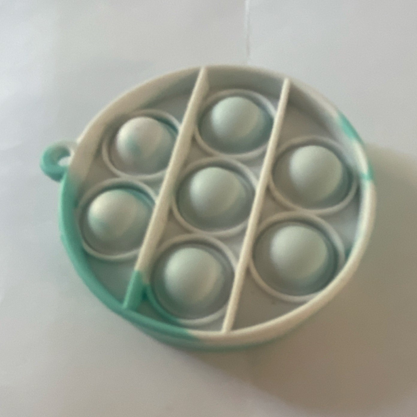 Round Pop It Fidget Sensory Toy Blue White Tactile for Ages 3-11 Years