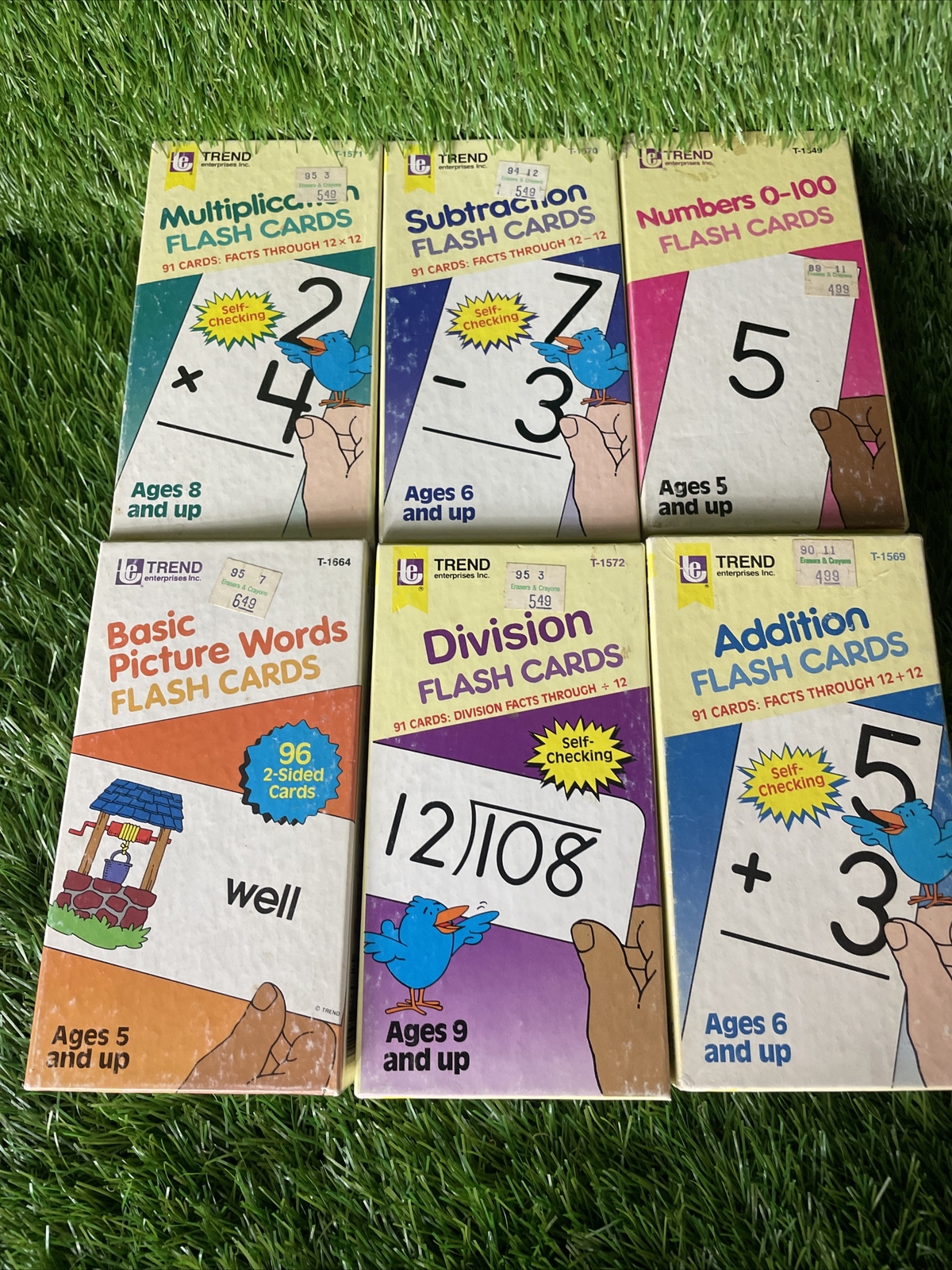 Lot Of 6 Vintage 1985-1987 Trend Enterprises Flashcards Math And Words