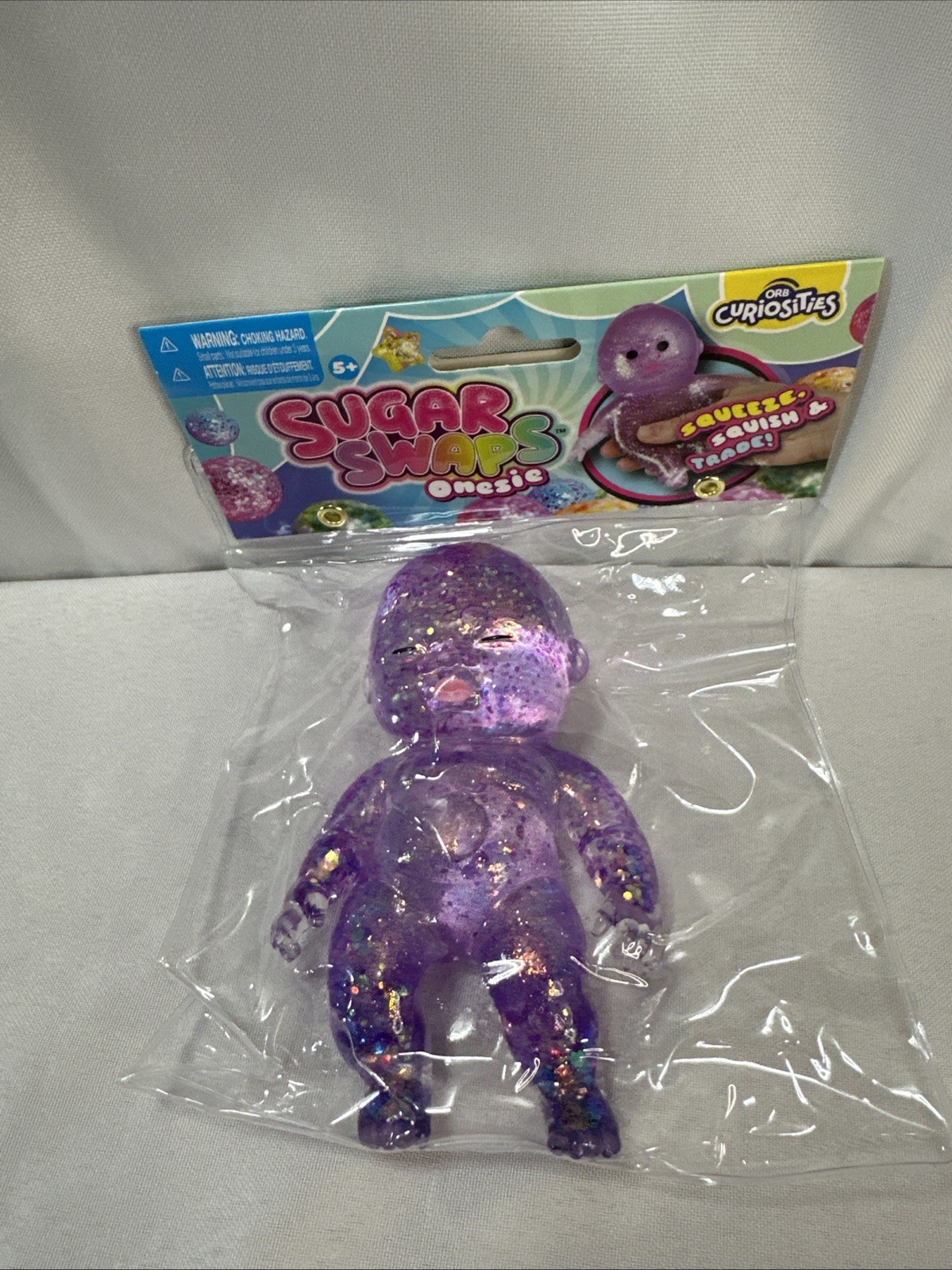 Sugar Swaps Baby Tactile Glitter Squeezable Sensory Toy ORB Curiosities Purple