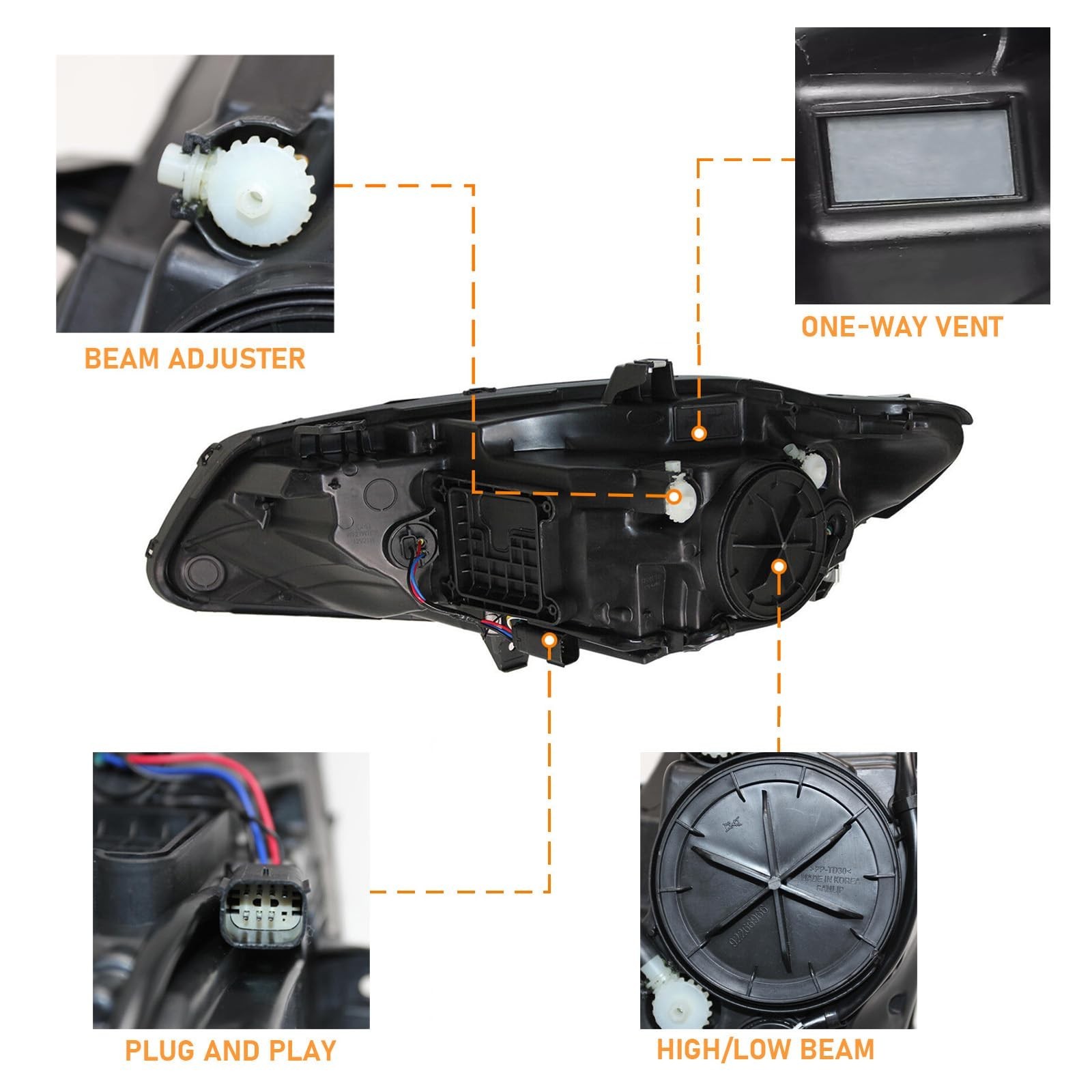 2016 2017 2018 Malibu Headlights RH,Headlight Assembly Compatible with Chevy …