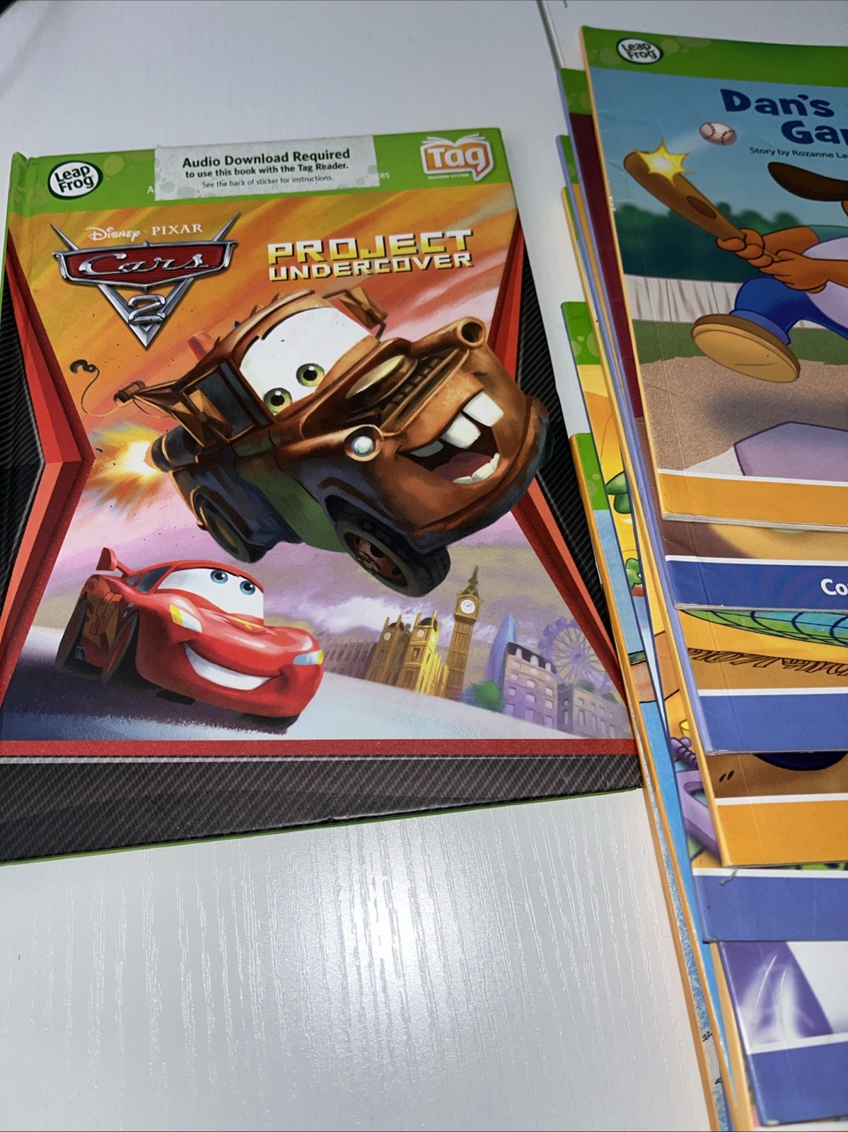 Leap Frog TAG Books (x13 Set Lot) Vowel Sounds Disney Pixar Cars HB Book READ