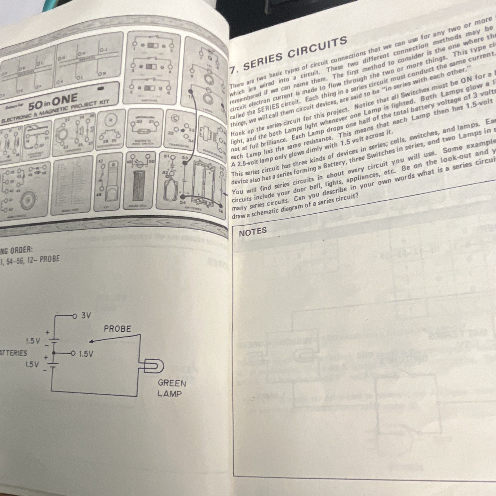 Science Fair 50-in-1 Electronic & Magnetic Project Kit Manual 28-227 1980