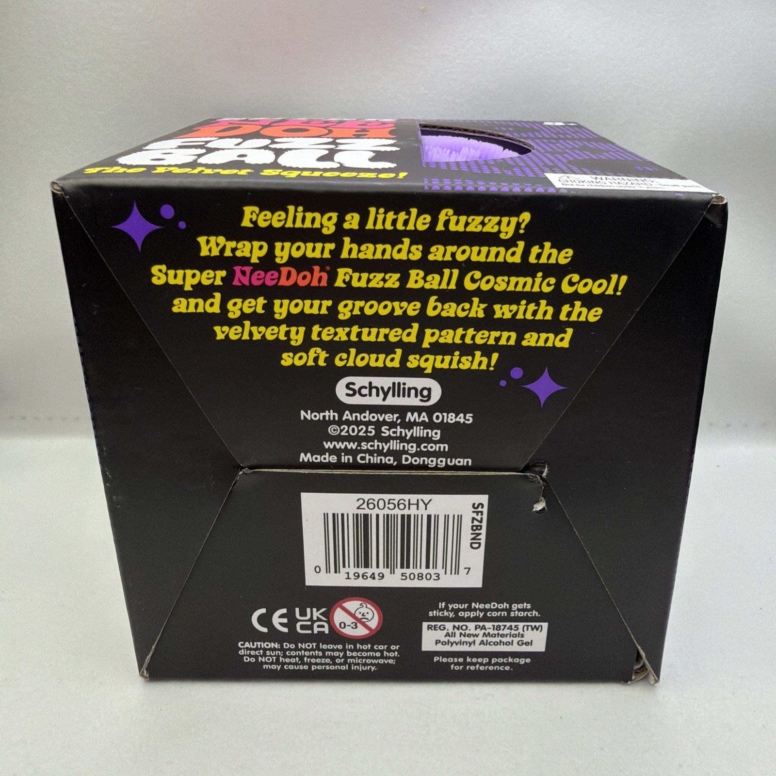 Schylling Nee Doh SUPER Fuzz Ball Velvet Squeeze Purple Sensory Toy AUTHENTIC