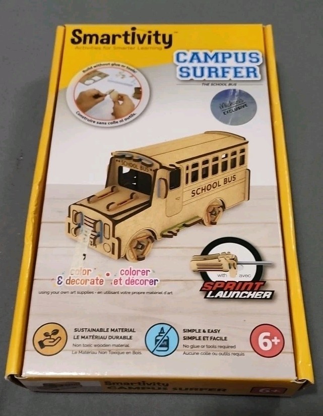 SMARTIVITY Campus Surfer wood school bus- Activities for Smarter Learning