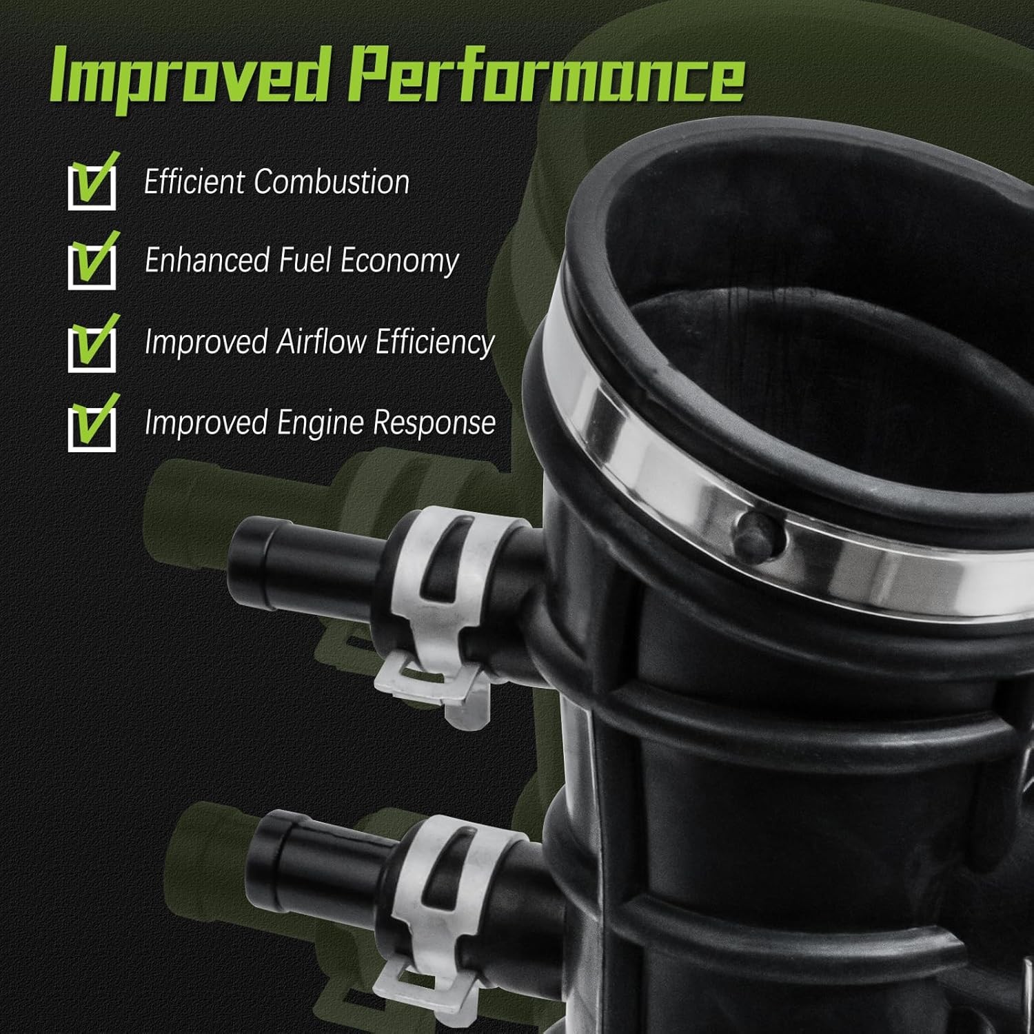 16578-4S100 Air Intake Hose Tube With Clamps for Nissan 1999-2004 Frontier 3.3L,