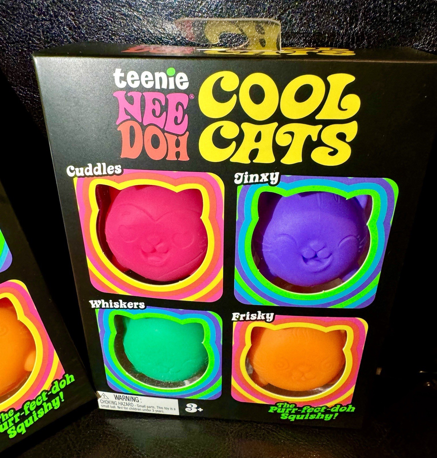Schylling Teenie Nee Doh Cool Cats Squeeze Toy Set 4 Pink Purple Teal Orange X2