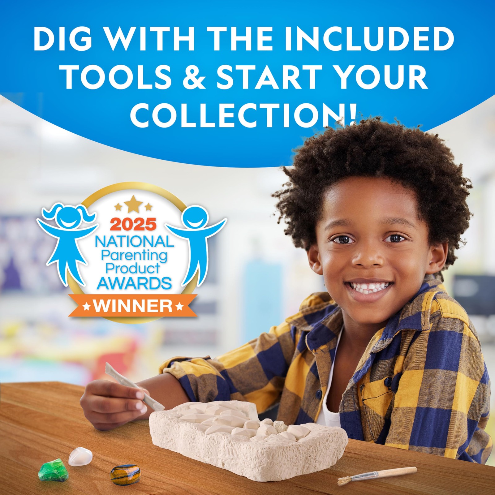 National Geographic Gemstone Dig Kit – Dig Up 10 Real Gemstones and Crystals,…